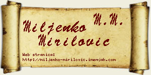 Miljenko Mirilović vizit kartica